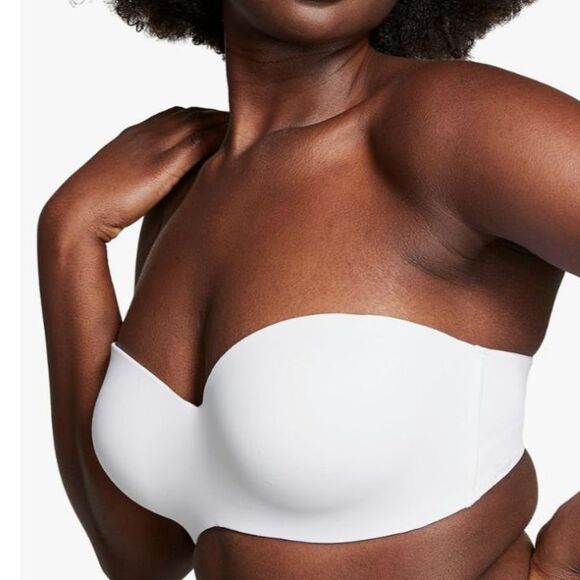 PINK Victoria's Secret White Strapless Underwire Everyday Push-Up Bra 32D - Picture 1 of 8